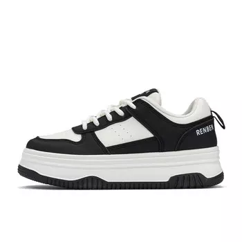 Кеды, скейтборд обувь женская низкая Renben, белый/черный