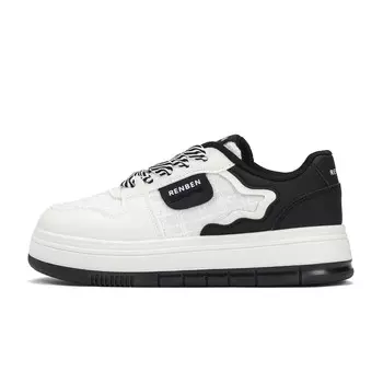 Кеды, скейтборд обувь женская низкая Renben, белый/зеленый