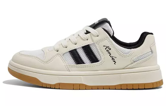 Кеды, скейтборд обувь женская низкая Renben, белый/красный