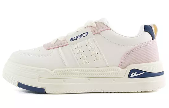 Кеды, скейтборд обувь женская низкая рис/синий/пудра Warrior