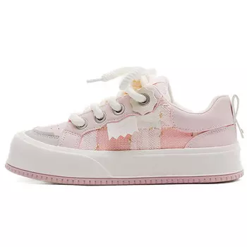 Кеды, скейтборд обувь женская низкая розово-серый Warrior