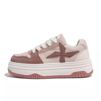 Кеды, скейтборд обувь женская низкая розовый Huanqiu, цвет Strawberry Red