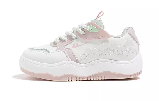 Кеды, скейтборд обувь женская низкая розовый Warrior, белый/розовый