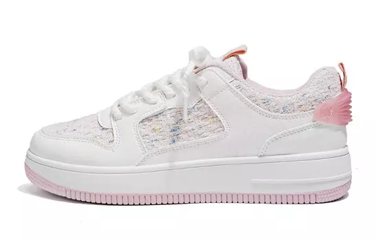 Кеды, скейтборд обувь женская низкая розовый Warrior, белый/розовый