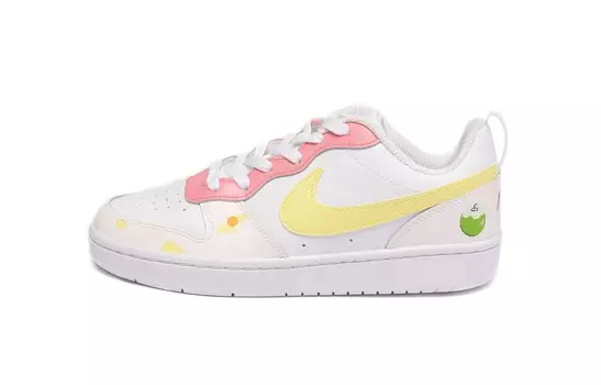Кеды, скейтборд обувь женская низкая розовый/желтый Nike