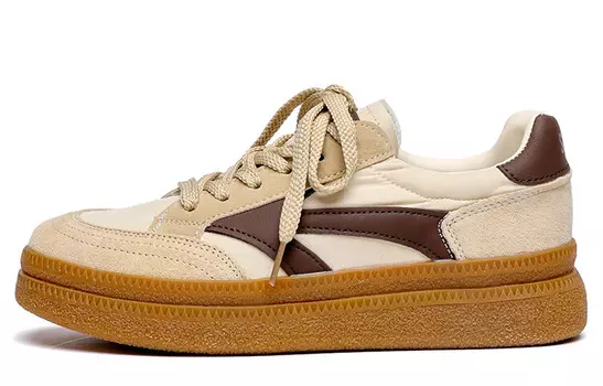 Кеды, скейтборд обувь женская низкая Semir, бежевый/коричневый