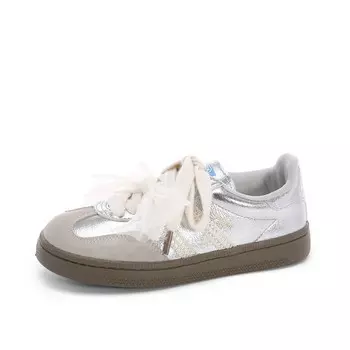 Кеды, скейтборд обувь женская низкая серебряный Cobx, серебряный