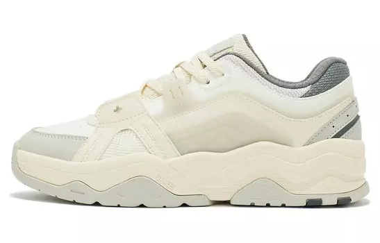 Кеды, скейтборд обувь женская низкая серый/бежевая At One Point 361°