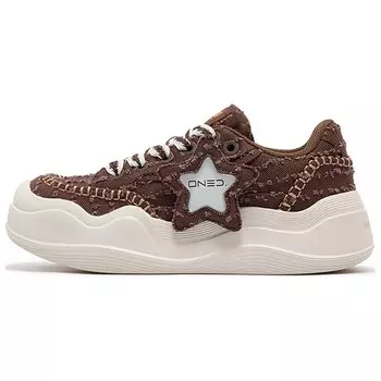 Кеды, скейтборд обувь женская низкая шоколадного цвета / овсяное молоко 361°, цвет Chocolate color / Oat milk