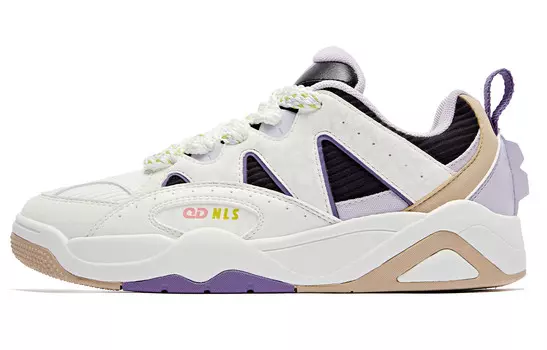 Кеды, скейтборд обувь женская низкая слоновая кость утренний фиолетовый Qiaodan