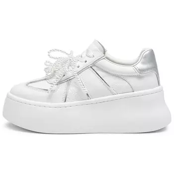 Кеды, скейтборд обувь женская низкая Staccato, цвет Cream White