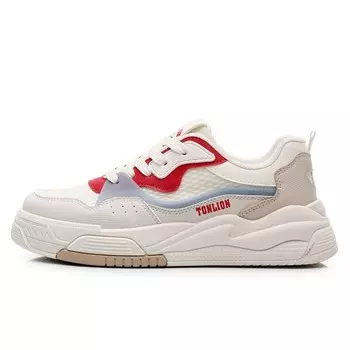 Кеды, скейтборд обувь женская низкая Tonlion, белый/красный