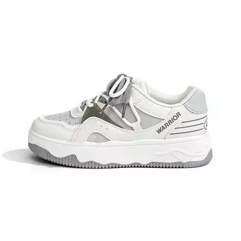 Кеды, скейтборд обувь женская низкая Warrior, бежевый/серый