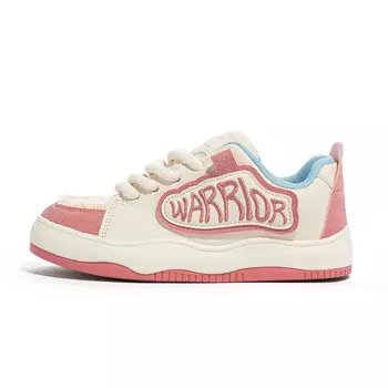 Кеды, скейтборд обувь женская низкая Warrior, бежевый/розовый