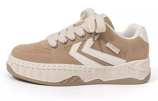 Кеды, скейтборд обувь женская низкая верблюжья Feiyue, коричневый