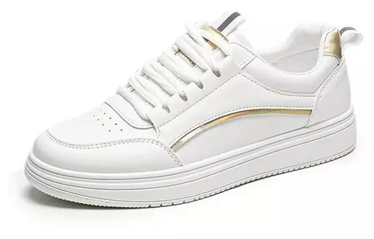 Кеды, скейтборд обувь женская низкая золото/белый Exull Q