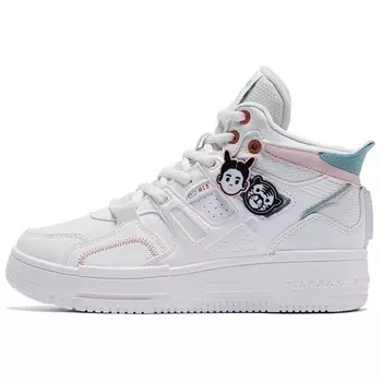 Кеды, скейтборд обувь женская среднего размера белый/облачно-розовый Qiaodan