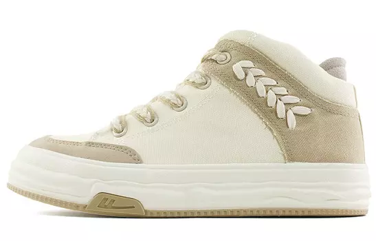 Кеды, скейтборд обувь женская средняя высота бежевый/коричневый Warrior