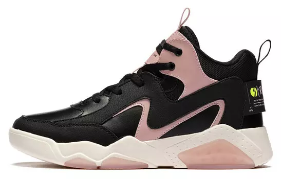 Кеды, скейтборд обувь женская средняя высота черный/розовый 361°