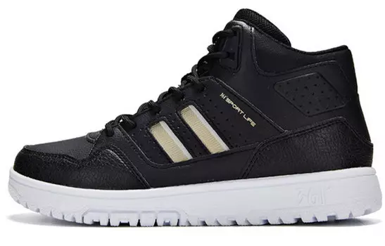 Кеды, скейтборд обувь женская средняя высота черный/шампанское золото 361°