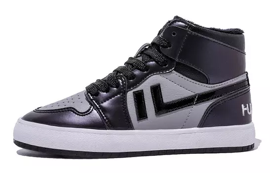 Кеды, скейтборд обувь женская средняя высота черный серый Huanqiu