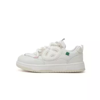 Кеды, скейтборд обувь женская средняя высота Jin Baichuan, белый/черный