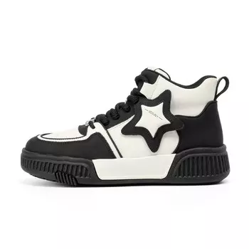 Кеды, скейтборд обувь женская средняя высота Josiny, бежевый/коричневый