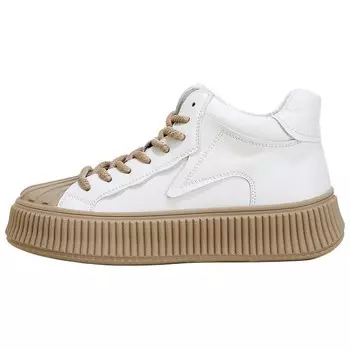 Кеды, скейтборд обувь женская средняя высота Mulinsen, бежевый