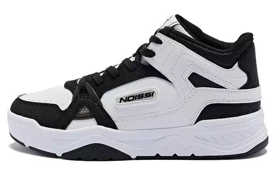 Кеды, скейтборд обувь женская средняя высота Qiaodan, черный/белый