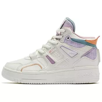 Кеды, скейтборд обувь женская средняя высота слоновая кость/Chikusa Qiaodan