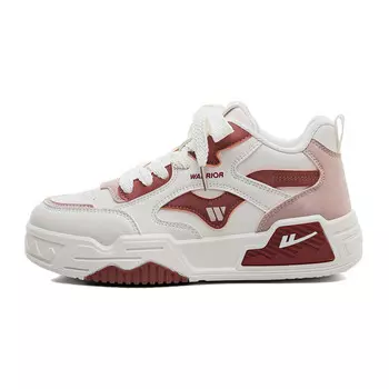 Кеды, скейтборд обувь женская средняя высота Warrior, бежевый/черный