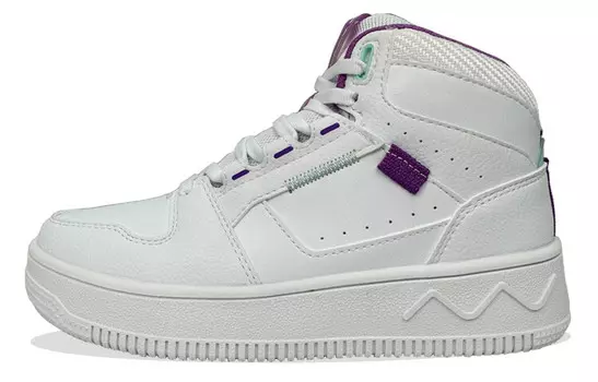 Кеды, скейтборд обувь женская высокая 361 Degrees белый / магический фиолетовый 361°