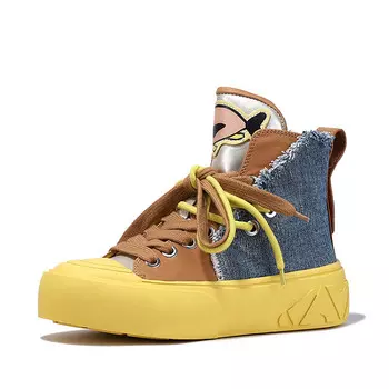 Кеды, скейтборд обувь женская высокая Bellalily, коричневый