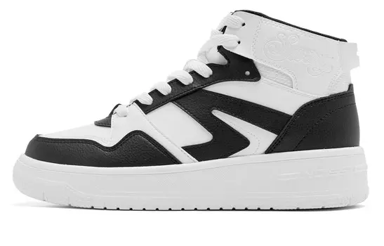 Кеды, скейтборд обувь женская высокая белый/черный Qiaodan