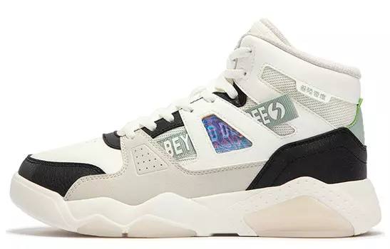 Кеды, скейтборд обувь женская высокая белый/черный 361°