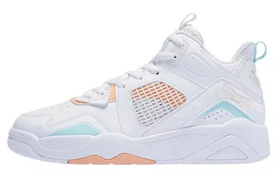 Кеды, скейтборд обувь женская высокая белый/оранжевый Qiaodan