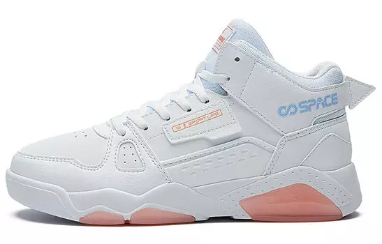 Кеды, скейтборд обувь женская высокая белый/синий 361°