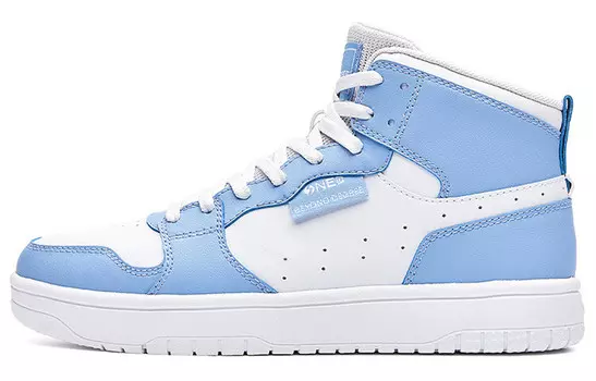 Кеды, скейтборд обувь женская высокая белый/синий 361°