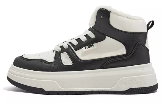 Кеды, скейтборд обувь женская высокая бежевый/черный Renben