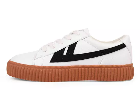 Кеды, скейтборд обувь женская высокая бежевый/черный Warrior