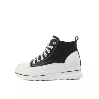 Кеды, скейтборд обувь женская высокая Boerdiqi, бежевый