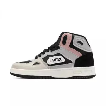 Кеды, скейтборд обувь женская высокая черно-серый Lpmx