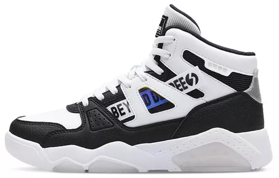 Кеды, скейтборд обувь женская высокая черный/белый 361°