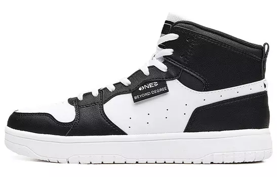 Кеды, скейтборд обувь женская высокая черный/белый 361°