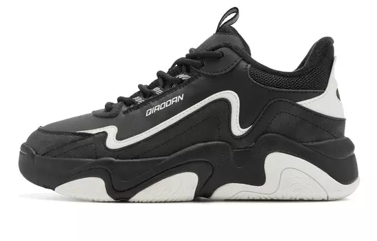 Кеды, скейтборд обувь женская высокая черный/слоновая кость Qiaodan