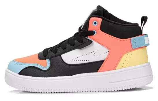 Кеды, скейтборд обувь женская высокая Erke, цвет Positive black/fluorescent orange red