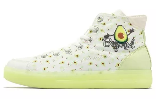 Кеды, скейтборд обувь женская высокая Feather белый/желе алоэ вера 361°