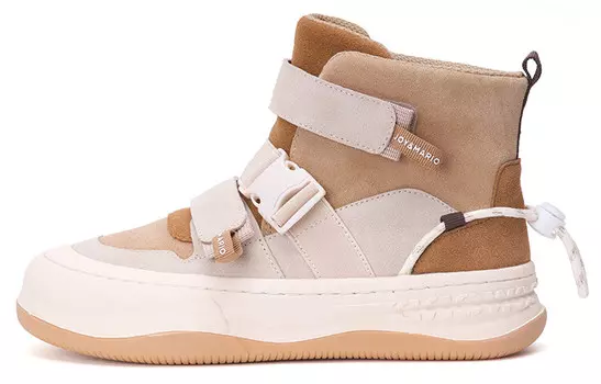 Кеды, скейтборд обувь женская высокая Joy&Mario, цвет Apricot