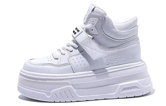 Кеды, скейтборд обувь женская высокая Junjali, черный