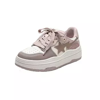 Кеды, скейтборд обувь женская высокая кожа розовый Dme, цвет Leather Pink